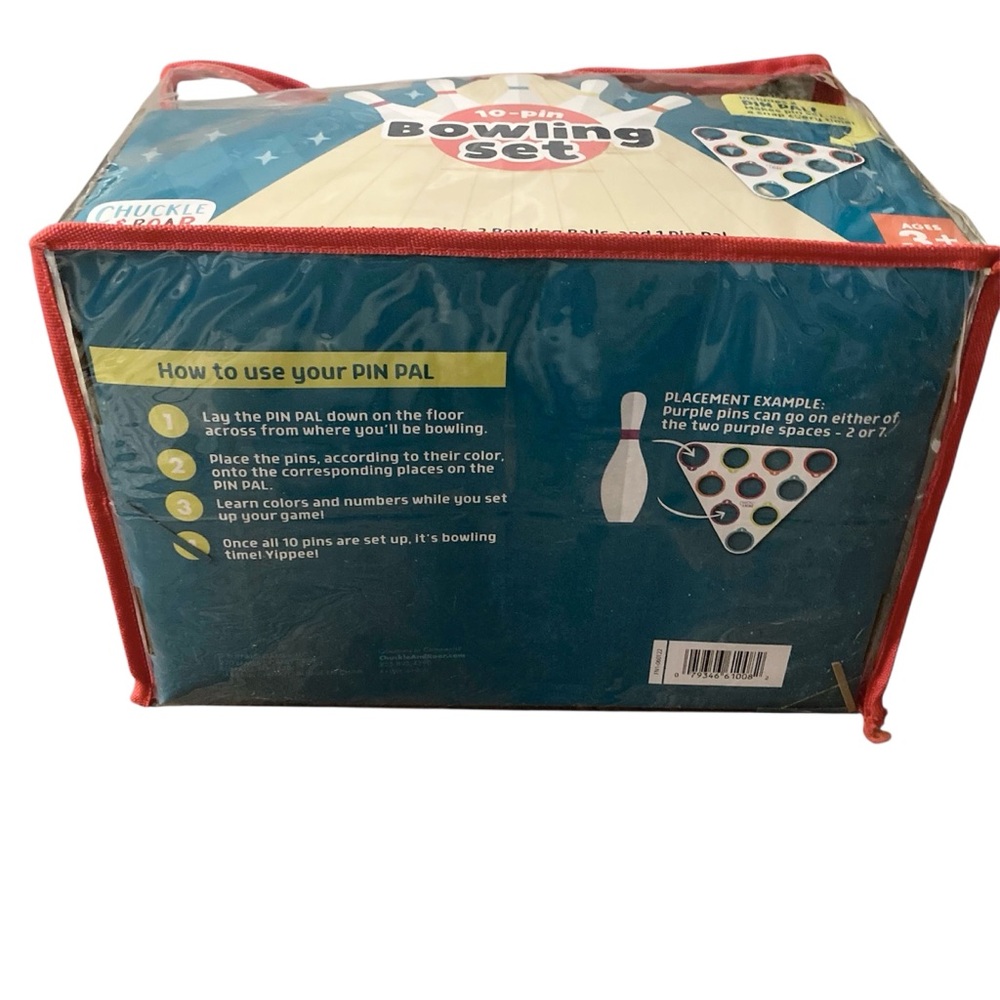 Chuckle & Roar 10-Pin Bowling Set - Red and White Brand New - Picture 3 of 4